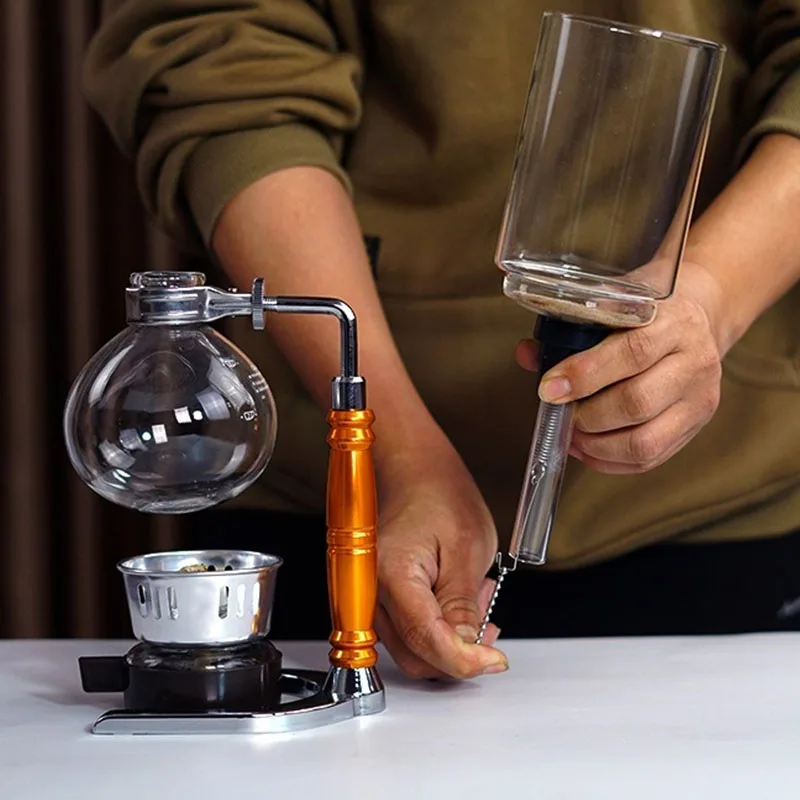 Cafetera de sifón de estilo japonés, tetera de sifón, cafetera al vacío, cafetera tipo vidrio