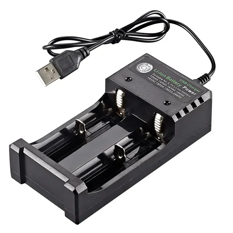 2-slot Usb 18650 Battery Charger Dual Independent Charging Adapter 3.7v 4.2v Lithium Battery Charger