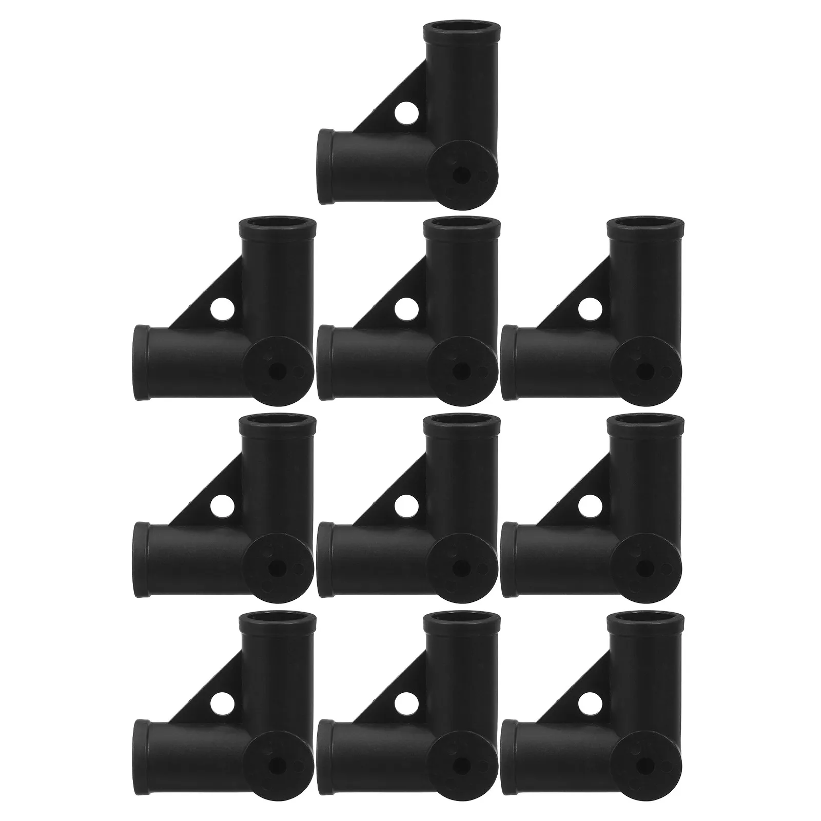 10Pcs Cloth Wardrobe Connector Plastic 3-Way Corner Joint Elbow 90 Degree Black Id19mm DIY Frame Furniture Storage Rack Hardware