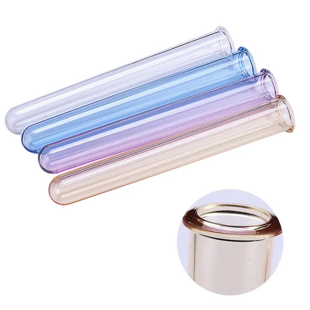 4pcs 12Cm Acrylic Test Tube Clear Plastic Round Bottom For Party Favors Wine Making Scientific Experiments Storage Teaching