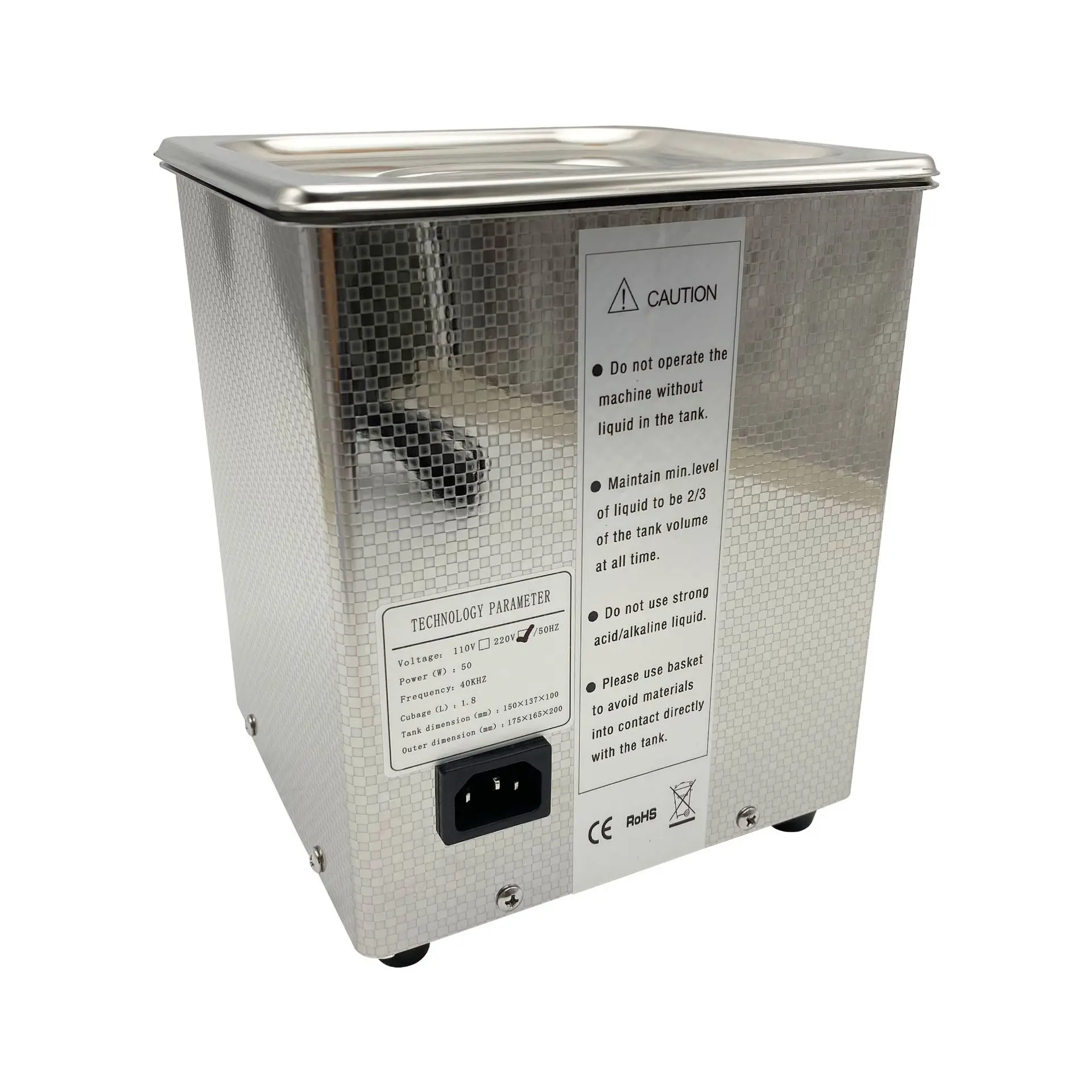 1.8L Jewelry  Digital Ultrasonic Cleaner Stainless Steel Industry Heated Heater