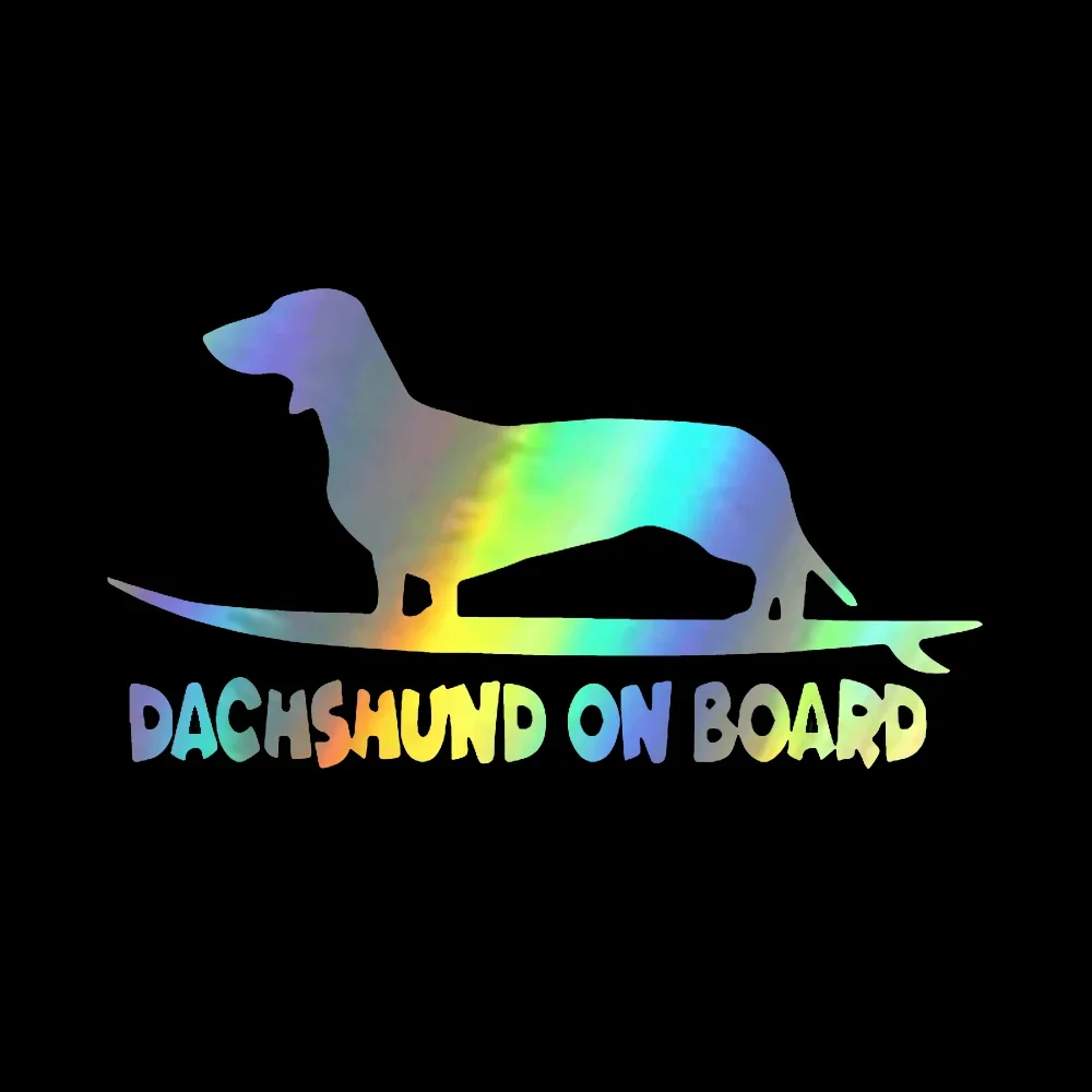 

OFK Dachshund On Board Funny Dog Decal Reflective PVC Car Sticker Window Decor Car Styling Decorative Accessories 16X8.8CM