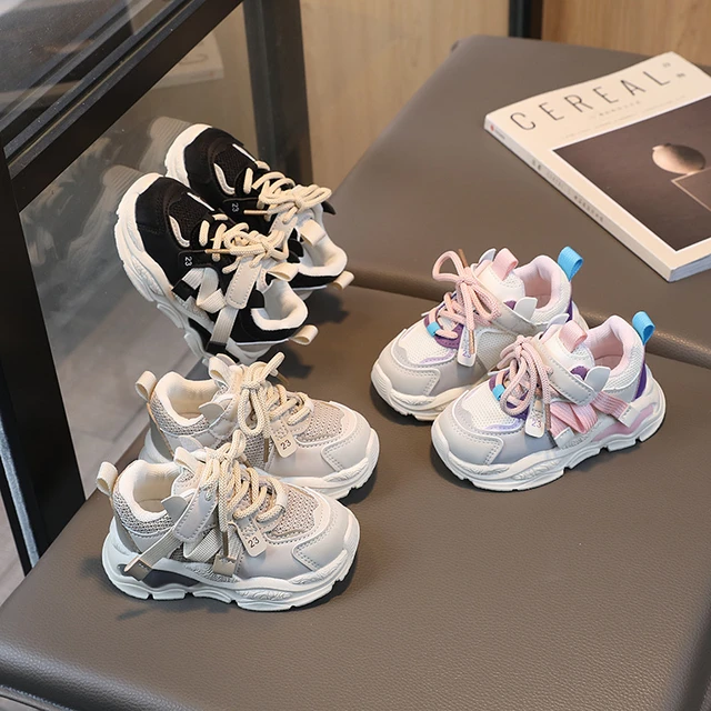 2023 New Children s Casual Sneakers Breathable Mesh Sports Shoes Girls Running Shoes Boys Fashion Dad Shoes