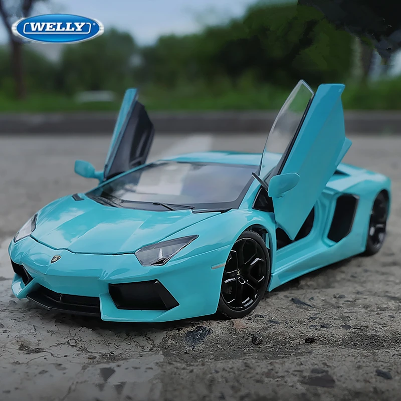 

WELLY 1:24 Lamborghini автомобиль, модель литая автомобиля из сплава, металлическая игрушка, модель спортивного автомобиля, высокая имитация, детские игрушки в подарок