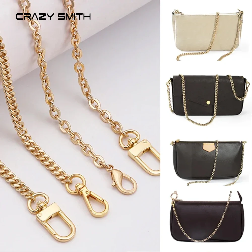 CRAZYSMITH metalowy łańcuszek do torby transformacja pasek do torby wymiana pod pachami Crossbody torebka na ramię łańcuszki przedłużające DIY akcesoria