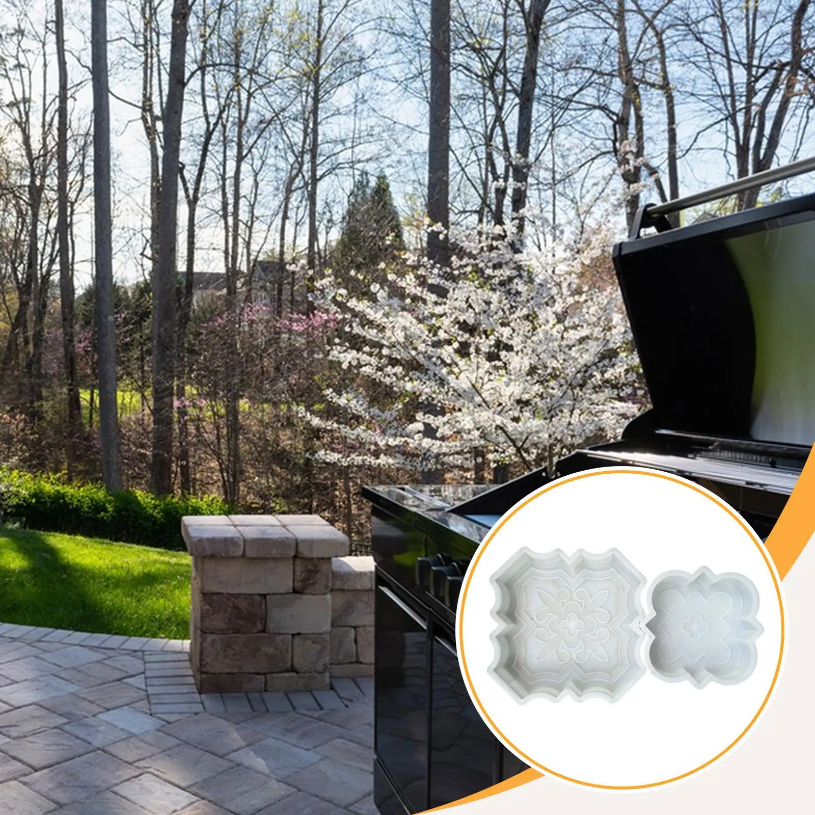 

2 Pieces Lawn Park Brick Models DIY Template Accessory Lightweight Multipurpose Patio Paving Stone Model Reusable for Patios