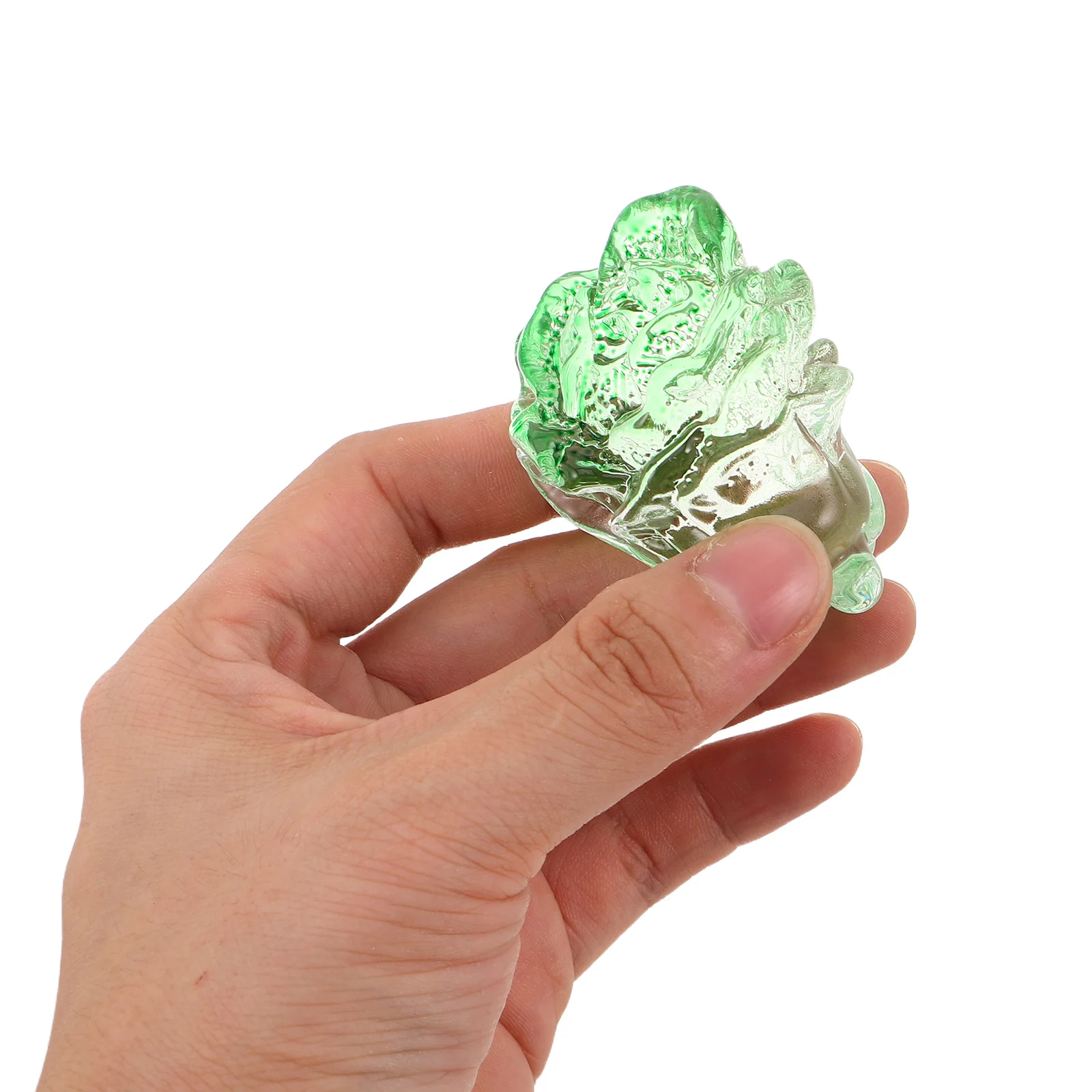 

Crystal Cabbage Decoration Lifelike Mini Tabletop Ornament for Home Office Desk Crystal Centerpiece Decor