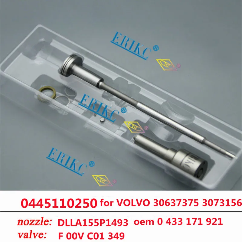 

ERIKC 0445110250 Repair Kits DLLA152P1507 + F 00R J02 246 valve FOR Bosch Injector Common Rail