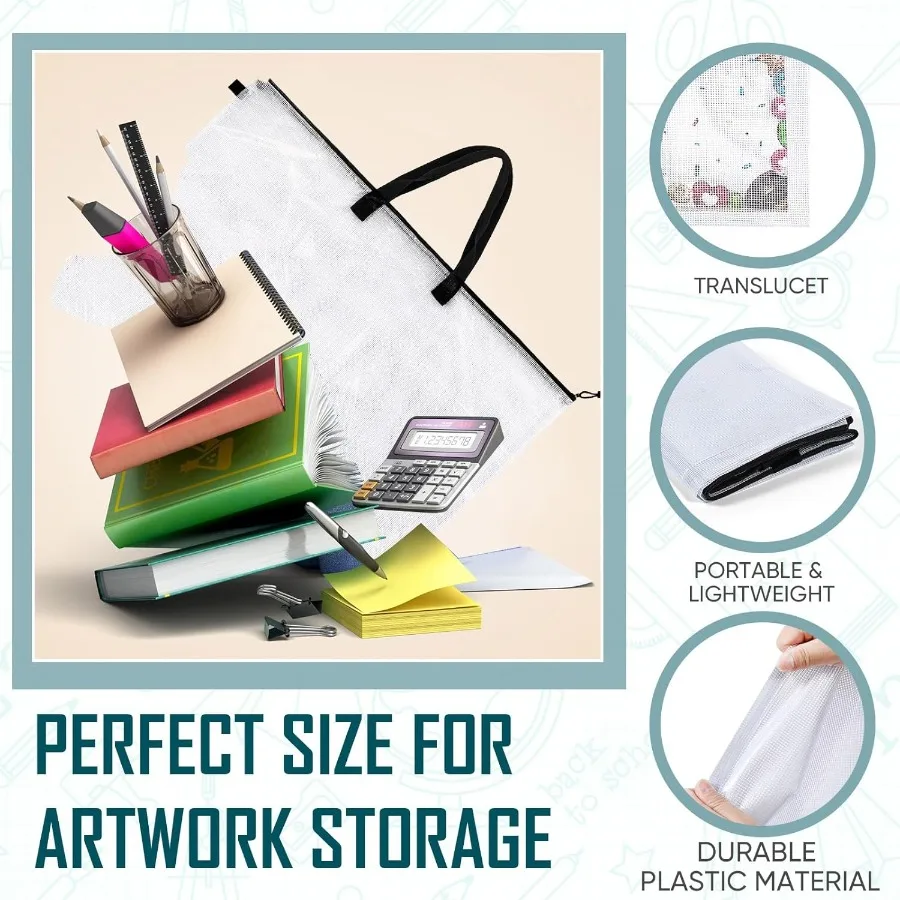 Estuche grande de portafolio de arte de 36 x 48 pulgadas con asa para exhibición y almacenamiento de tablón de anuncios, bolsa de portafolio de arte duradera para carteles