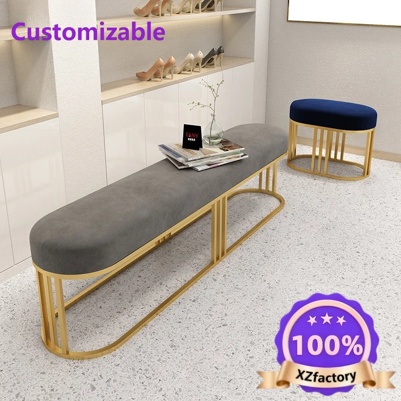 Factory Direct 2026 Top RatedClothing store fitting room changing room rest sofa strip shoe store shoe test stool