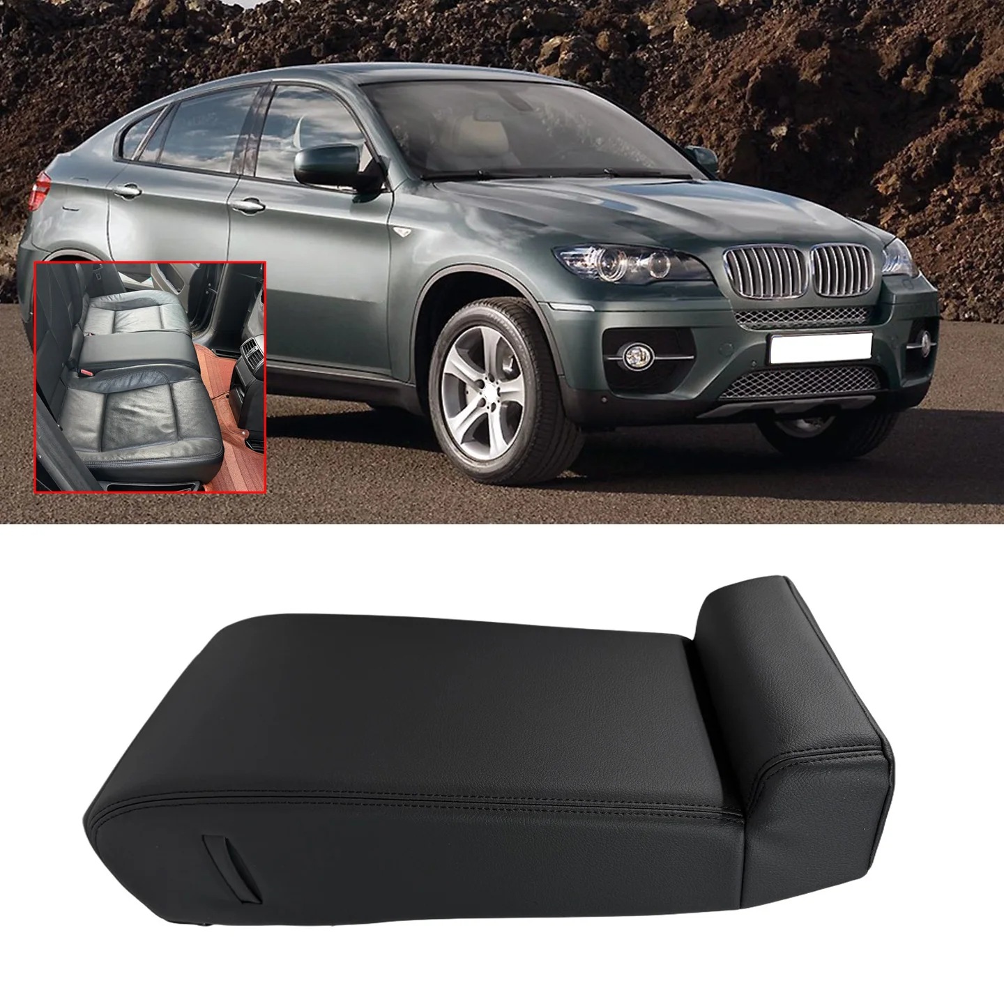 

1. Для BMW E71 X6 2008-2014: Черная накладка-подушка для заднего подстаканника, замена для 4-местных моделей на 5-местные