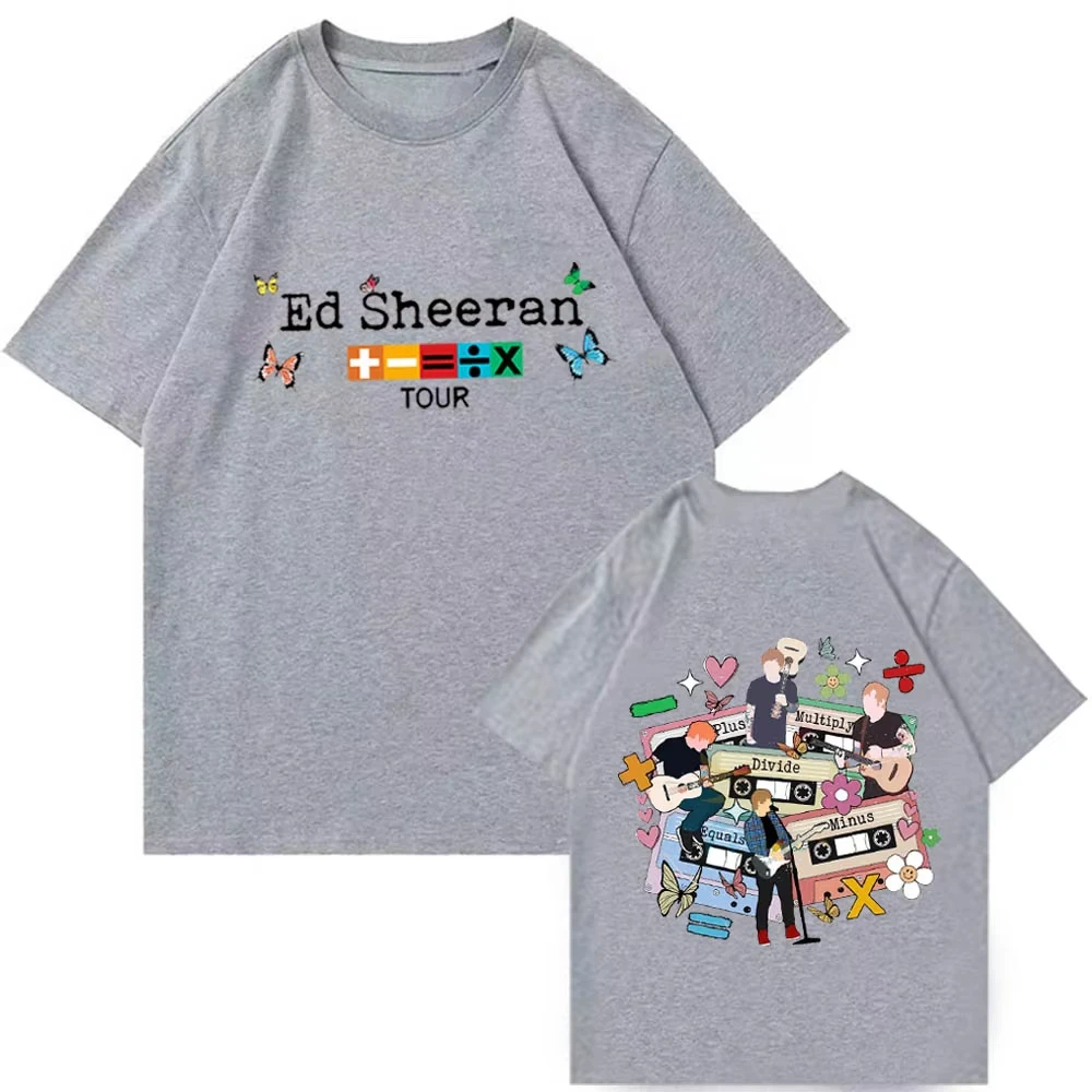 

Футболка с короткими рукавами Ed Sheeran Mathematics Tour 2021. Ed Sheeran Merch Harajuku, повседневная рубашка унисекс с круглым вырезом, футболки, летние принты