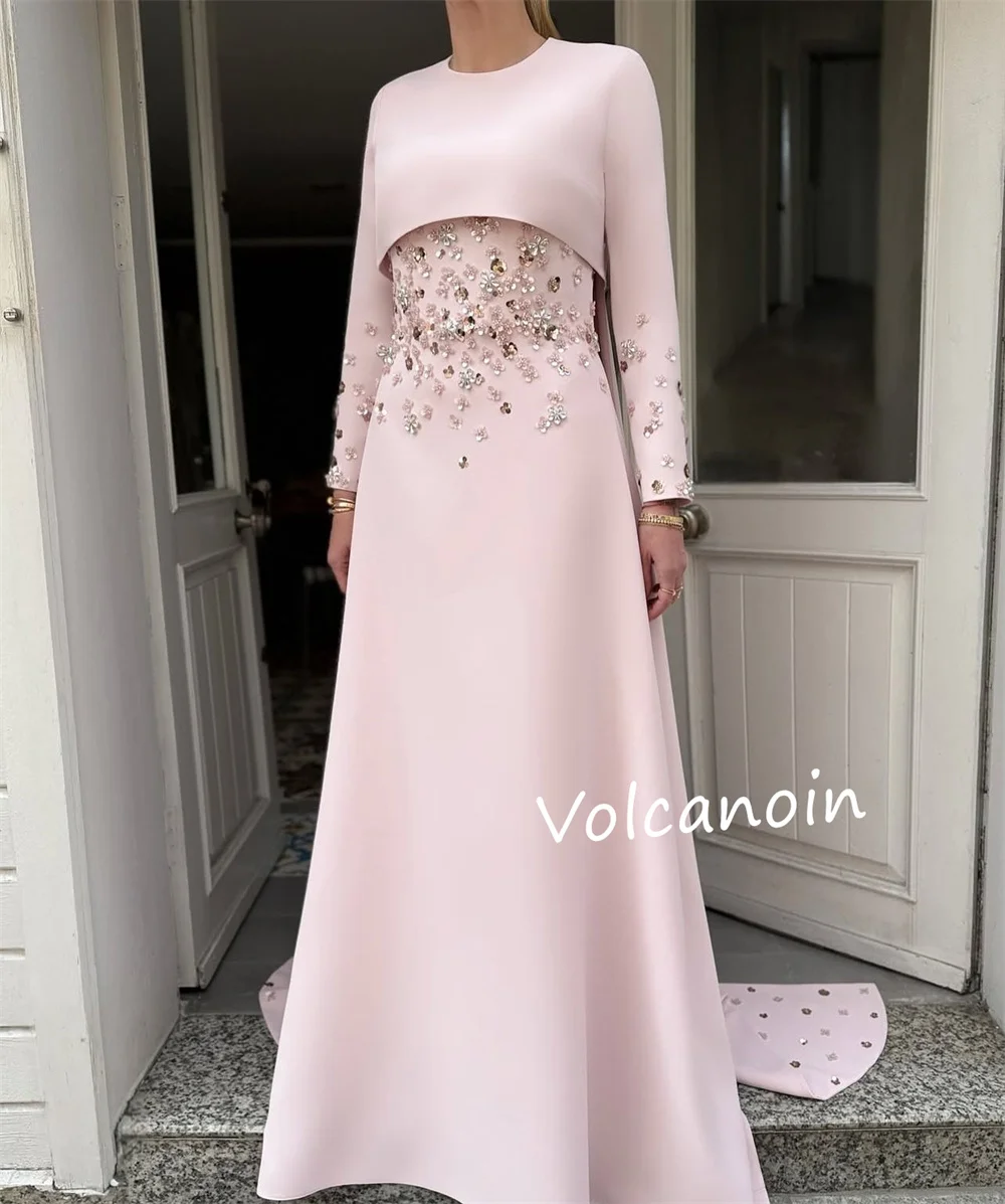 تخصيص السهرة الرسمية جيرسي حجر الراين الديكور ألف خط س الرقبة فساتين طويلة مناسبة مخصصة رائعة البريق