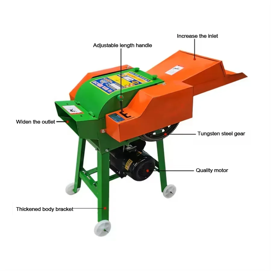 Factory Direct Sale Mini Chaff Cutter Machine with diese Grass Chopper Machine Capacity 0.6-1Ton/H haycutter Silage machine