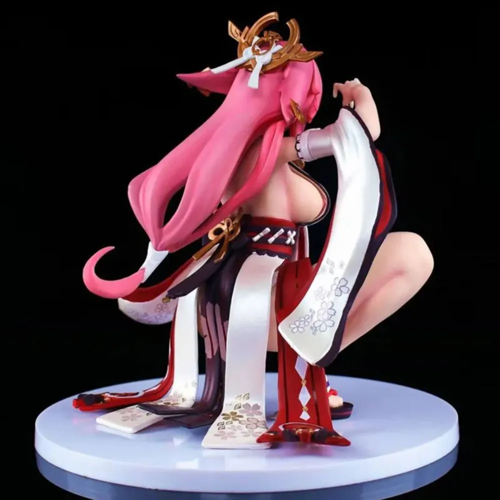 Genshin Impact Yae Miko figura de Anime, Hentai estatuilla de acción, figura de Anime Sexy, decoración de colección de Pvc de 15cm, Juguetes