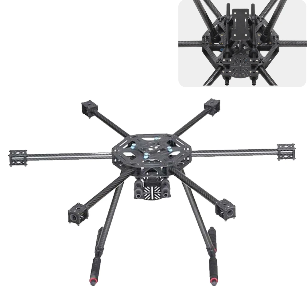 X600-X6 FPV hexacóptero Quadro Atualizado Versão S550 SK500 com Fibra De Carbono tren De aterrizaje patín para RC multicóptero