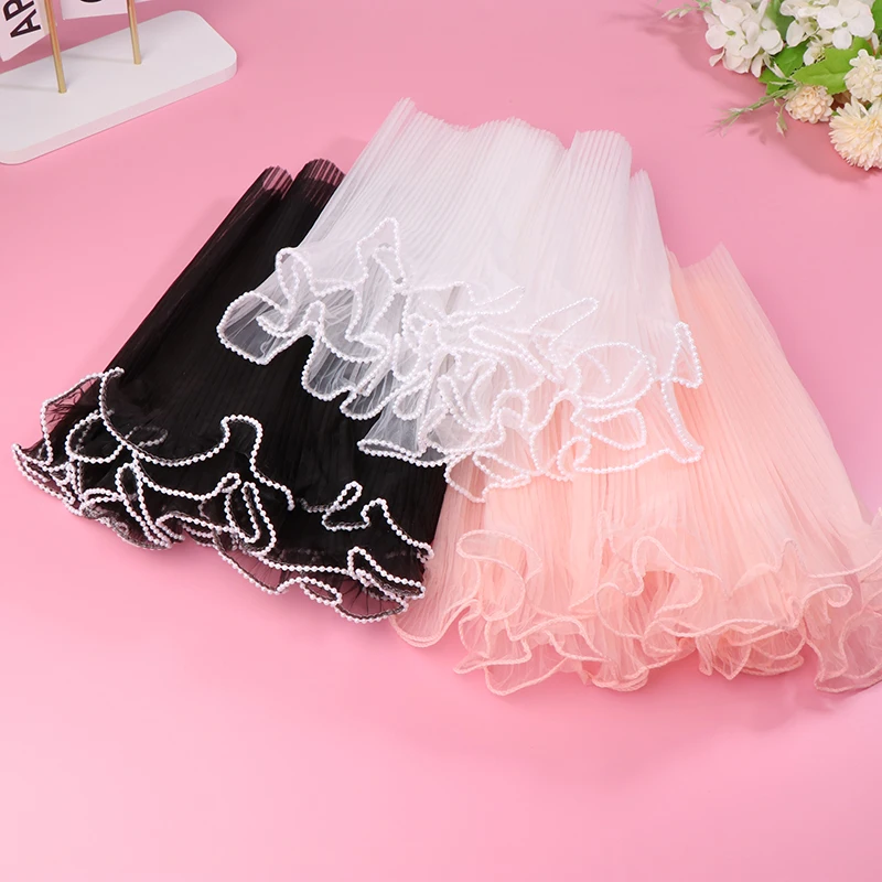 Papel para envolver flores de 30cm x 4Y, hilo ondulado de perlas, malla de encaje, ramo de floristería, regalo de San Valentín para fiesta, suministros de Material de embalaje DIY