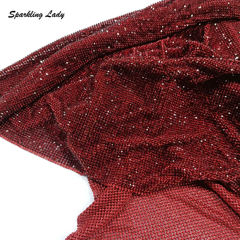 2MM Silver Crystal Mesh Fabrics High Quality Bling Rhinestone Mesh Fabric Sheets for DIY Bags Necklace Earrings