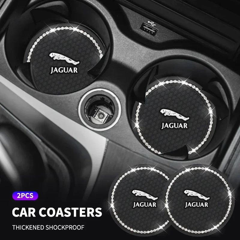 

Силиконовые автомобильные подставки с бриллиантами и стразами, коврик для чашки Jaguar XF XJ XFR XKR S-Type F-Type X-Type F-Pace I-Pace E-Pace XJR XE