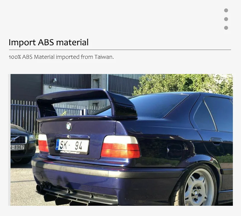 Für BMW 3er M3 E36 GT GTR Heckspoiler Flügel Kofferraum Drift Body Kit 1990–2000 – Detail 8