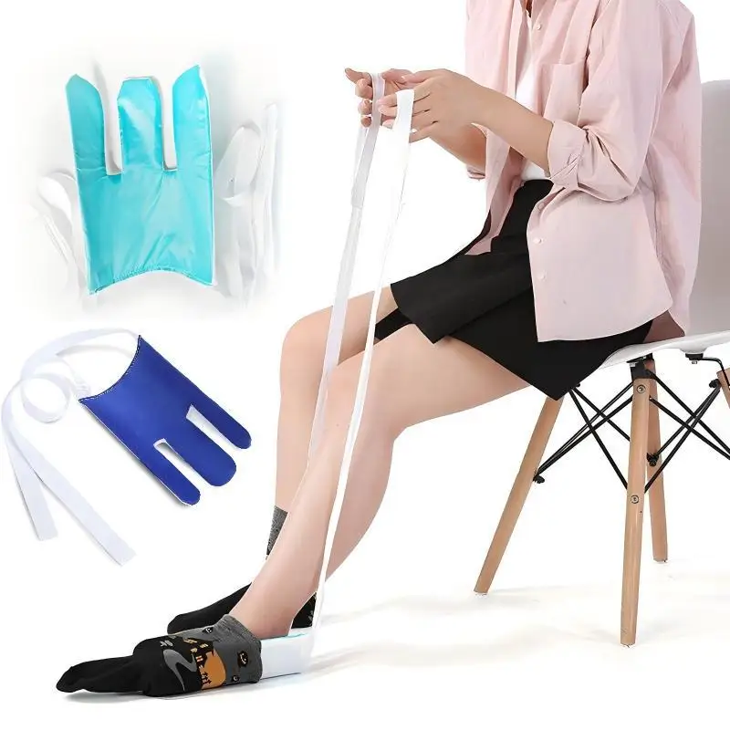 No Bending Sock Aid Tool Sock Aid Pulling Device Sock Helper Easy On Sock Puller For Elderly Disabled Pregnant People Daily Home