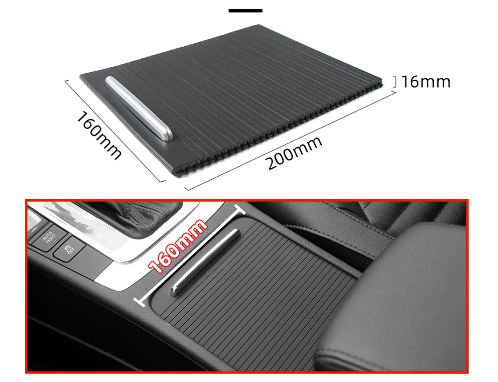 Innen Armlehne Center Konsole Tasse Halter Abdeckung Trim Zipper Rollladen Blind Abdeckung Für Volkswagen Magotan CC Passat B6 B7 – Detail 5