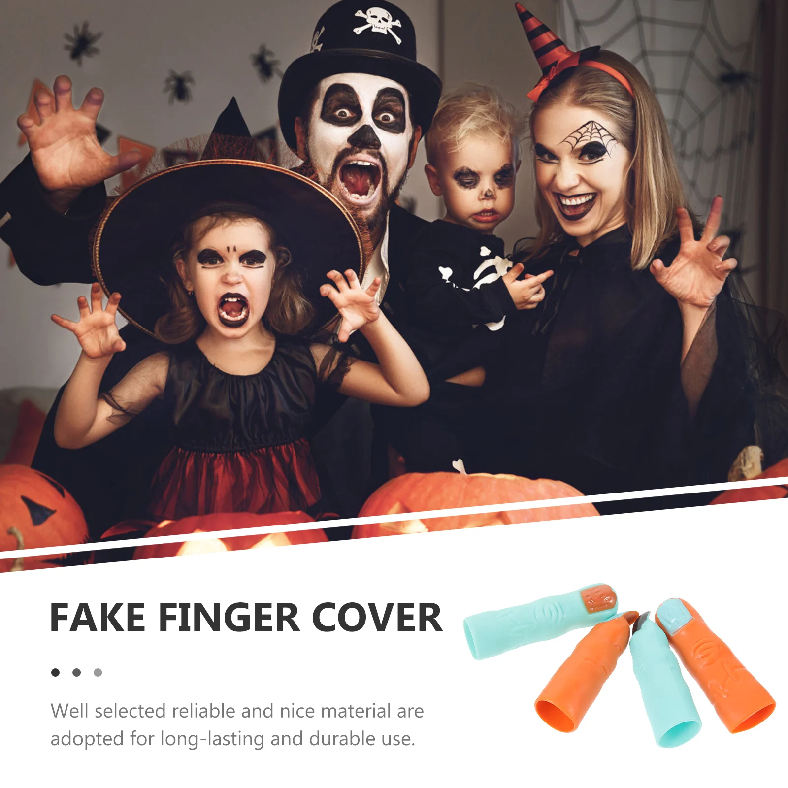 10 Pcs Halloween Colored Nail Sets Trick Makeup Props DIY Fake Nails Finger Witch Costume Fingers Masquerade Prank for Plastic