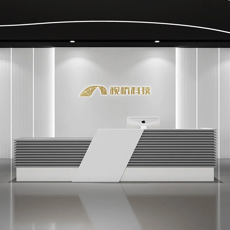 Light Luxury High-end Reception Desks Simple Modern Reception Desks Retro Atmosphere Office Furniture Reception Et Table YS40CC
