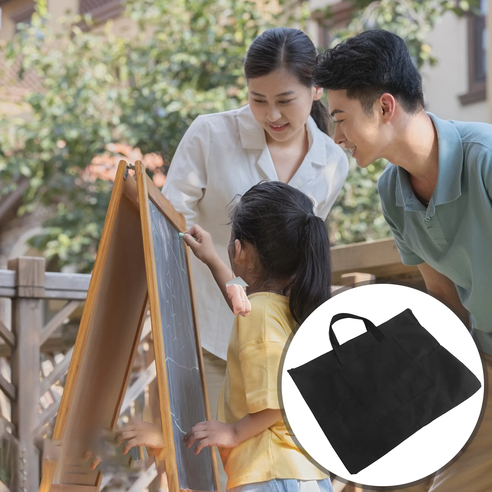 

One Shoulder Waterproof Painting Bag Black Art Portfolio Case Canvas Storage Bags