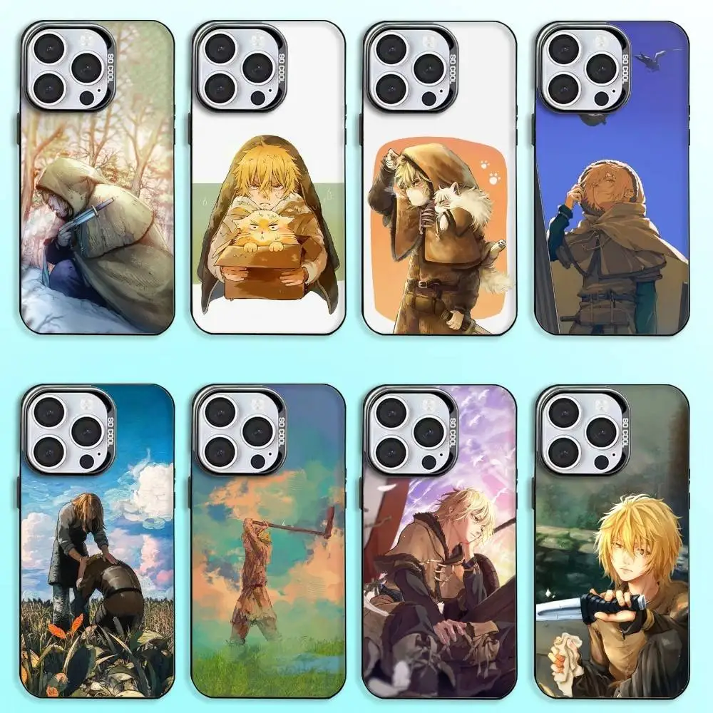 

V-Vinland S-Sagas Manga Phone Case For iPhone17,16,15,14,13,12,11 Plus,Pro Max Colored Silver Plated Inside Cover