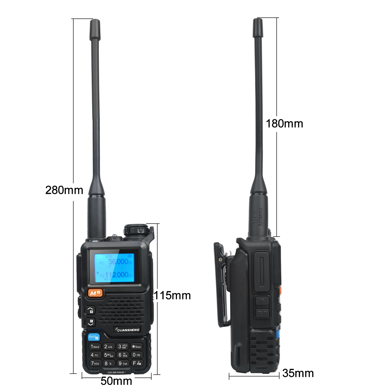 50-600MHz Full Band Walkie Talkie Quansheng UV-5R PLUS Cross Band DTMF NOAA Scrambler FM bezprzewodowa kopia częstotliwości 2200mah bateria