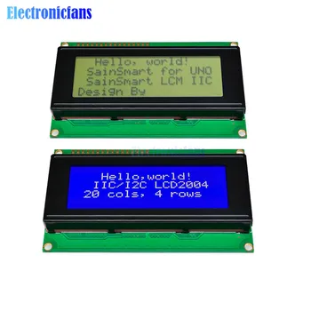1 peça placa lcd 2004 20*4 lcd 20x4 3.3v/5v azul/amarelo e tela gree lcd2004 módulo lcd 2004 para arduino