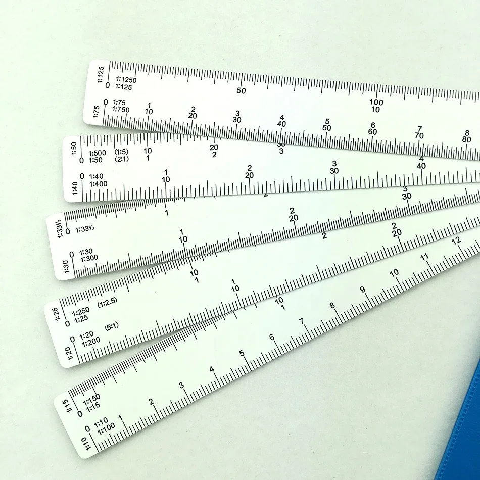 Graphic Design of Sector Architect Scale Ruler Multi-ratio Measurement 