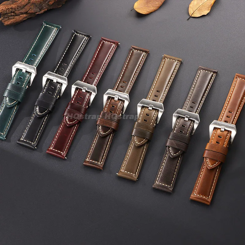 20 مللي متر 22 مللي متر 24 مللي متر 26 مللي متر الجلود حزام (استيك) ساعة ل Seiko خمر جلد البقر حزام لينة الرياضة مريحة سوار استبدال معصمه