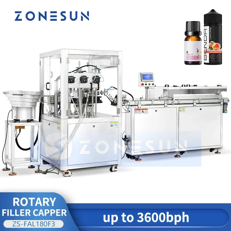 Zonesun Monoblock Filling and Capping Machine Rotary Filler and Capper High Speed With Bottle Feeder ZS-FAL180F3