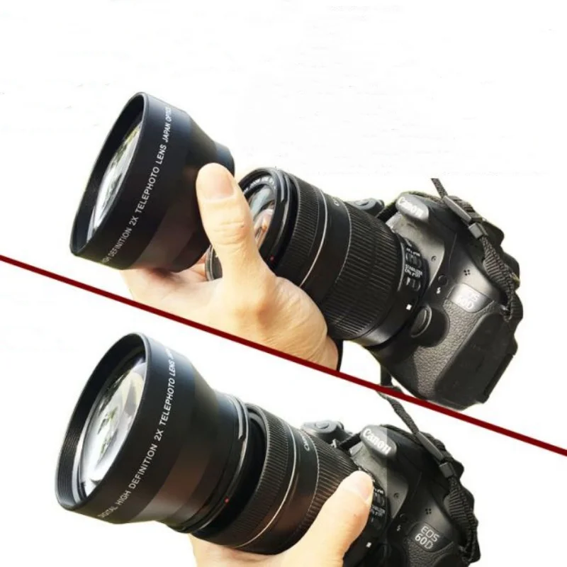 72mm 67mm 62mm Convertitore obiettivo grandangolare di alta qualità Adattatore 0,43X Lenti digitali Deluxe ad altissima risoluzione per fotocamera DSLR