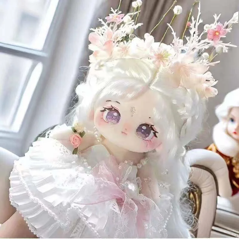 

20cm Cotton Doll Girl Clothes Doll Birthday Gift Diy Doll Plush Toy with Skeleton for Girls Soft Stuffed Toy PP Cotton Filled
