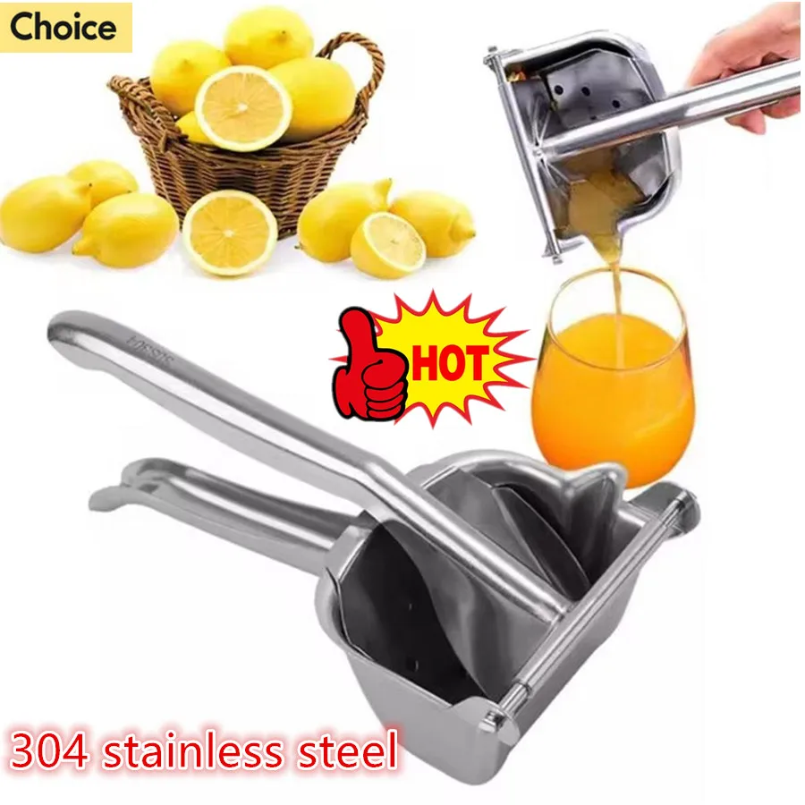 Manuelle Saftpresse aus Edelstahl, 304-Küchengerät zur Trennung von Granatapfel- und Orangensaft, Entsafter für Zuhause, langlebig