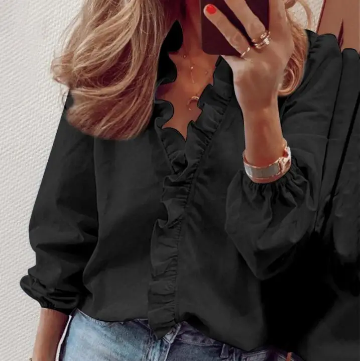 New Women Spring Autumn Summer Chiffon Tops Tees Plus Sizes Big Large Long Sleeve Shirt Casual Femme Blouse Shirts Befree Boho