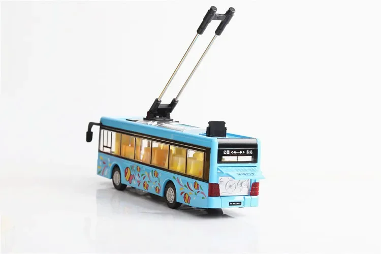 절묘한 음성 방송 버스 합금 자동차 모델 시뮬레이션 금속 다이캐스팅 사운드 및 라이트 풀백 모델
