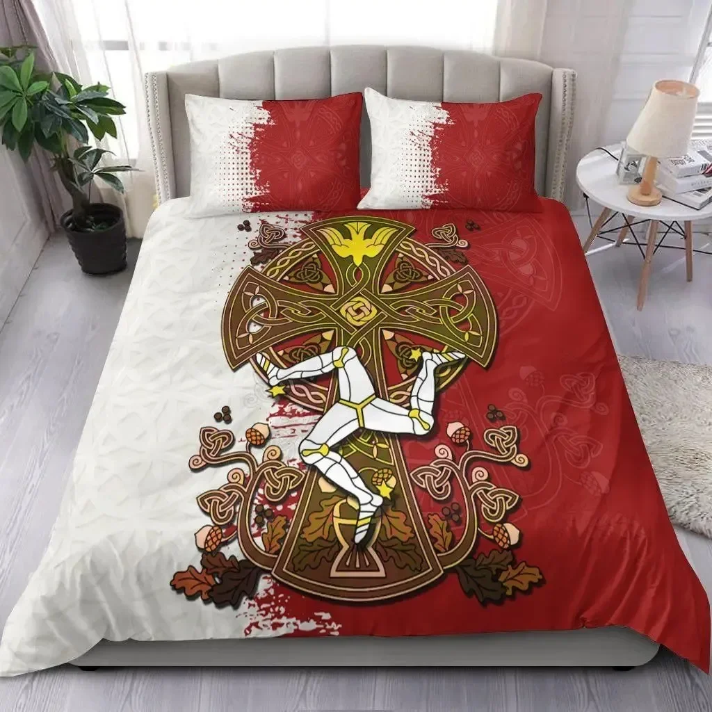 

Viking Duvet Cover Set,Dragon & Claddagh Cross Celtic Bedding Set,Guardian of Asgard Scandinavian Culture Comforter Cover Queen