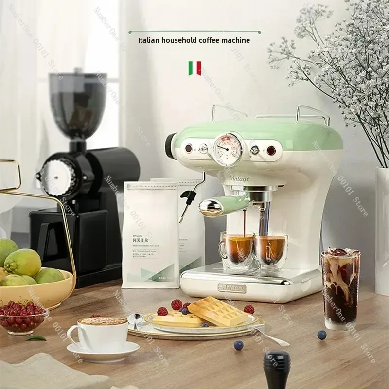 Ariete Home Italian Semi-automatic Retro Coffee Maker Small Professional Concentrated Steam One Milk Foam Coffee Maker Machine