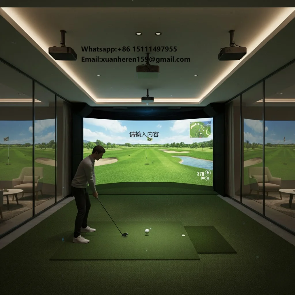 

Wholesale 3D Home Golf Simulator System Interactive Projection Projector Virtual Golf Training Equipment for Villa