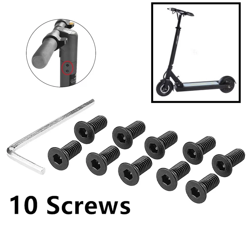 1 Set Electric Scooter Bolts for Ninebot ES1 E ES4 Bar to Base Mounting Screw Kit Stainless Steel Bolts with Wrench Black