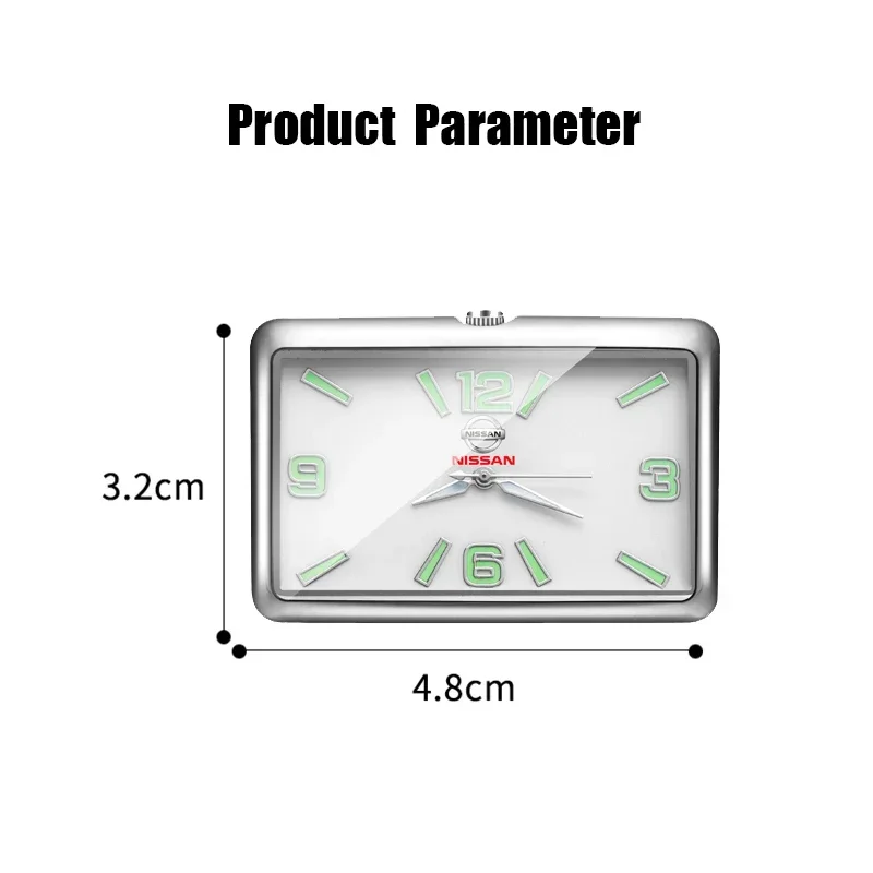 Car Clock Luminous Stick-On Mini Digital Watch Gift for Nissan Qashqai J11 J10 Juke Patrol Micra X Trail Tiida Nismo Note Teana