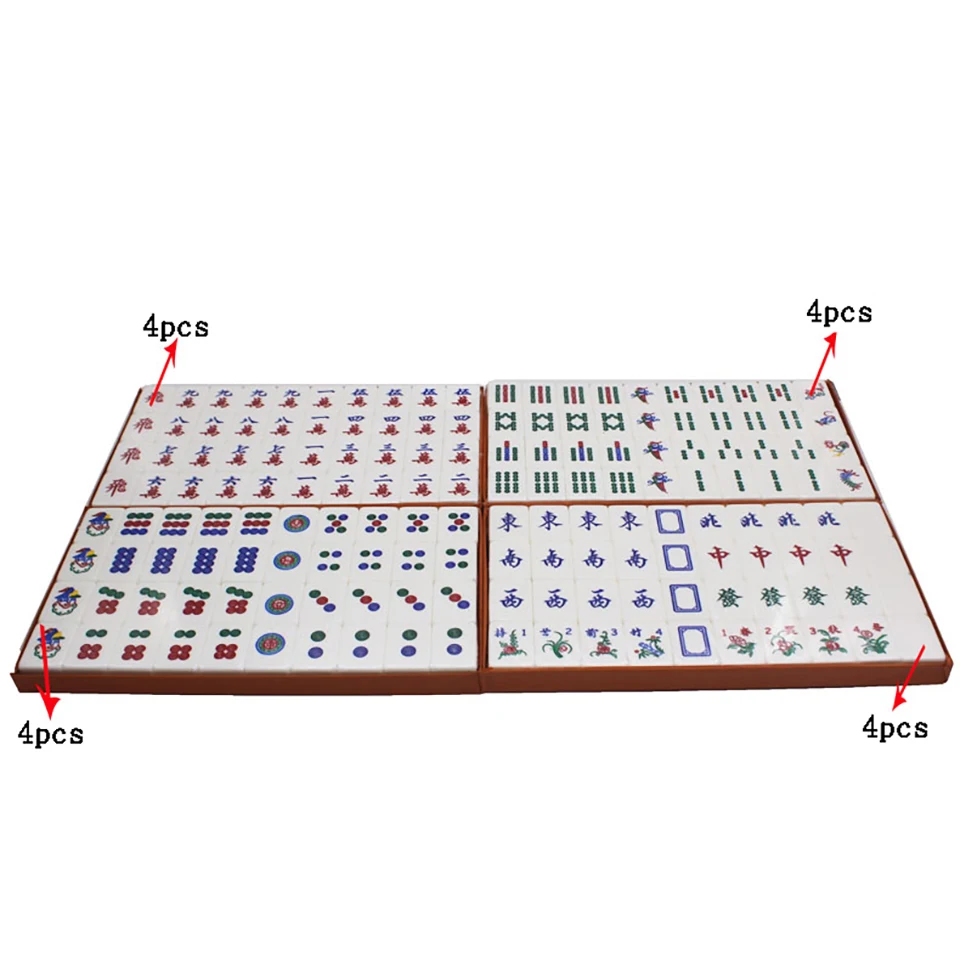 160pcs crystal mahjong tiles Singapore version with four animals flying head mahjong tiles acrylic mahjong Environmentally MJ09