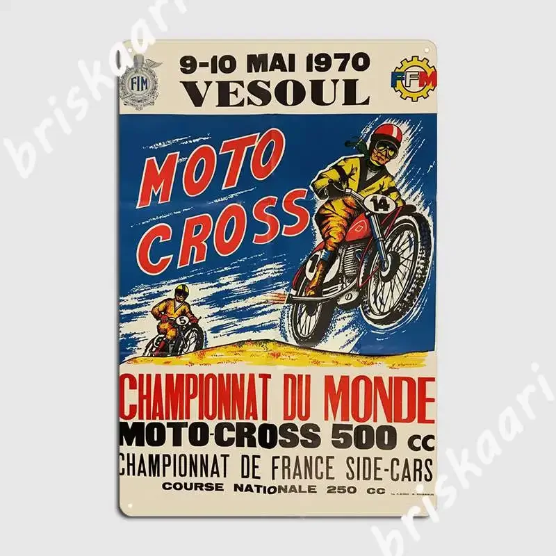 Championnat Du Monde Vesoul 1970 Metal Sign Cinema Living Room Plaques Cinema Decoration Tin sign Poster