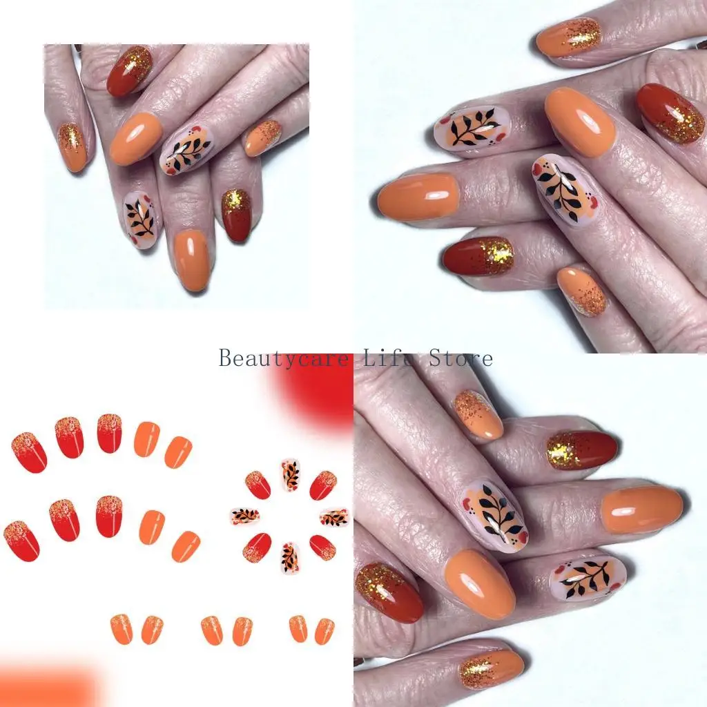 652C Artificial Unghia 24pcs Orghi artificiali Short Oval Press punte