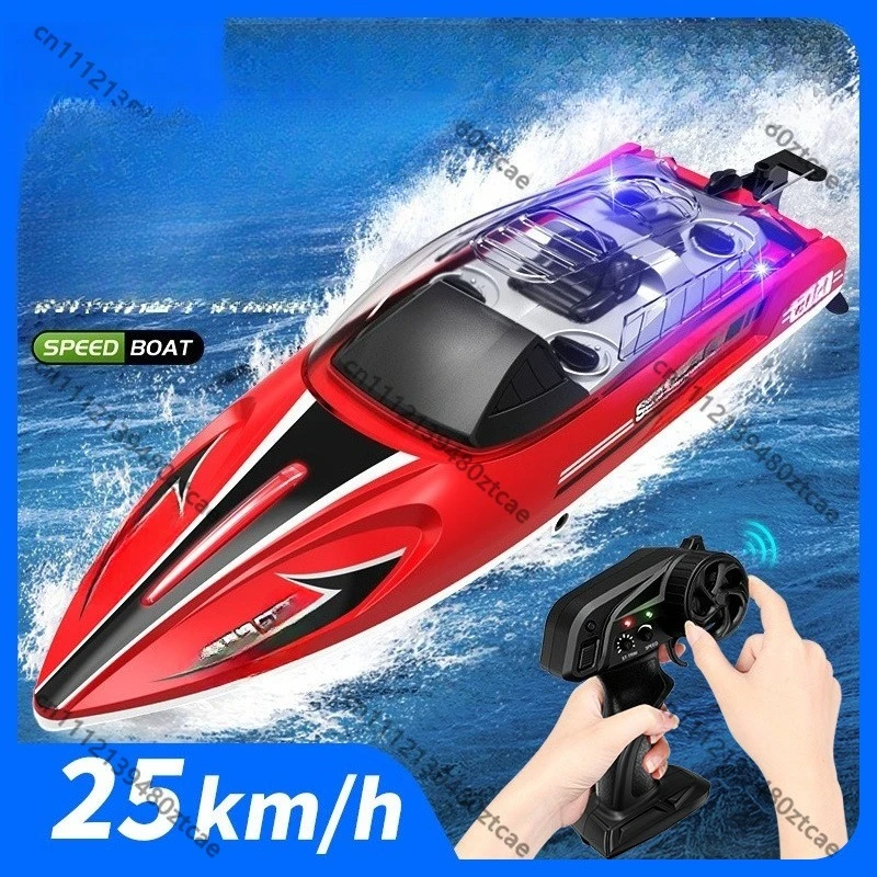 HJ813 2.4G High Speed RC Speedboat With LED Light Waterproof Racing Boat 31cm 132g Kids Water Hobby Toy