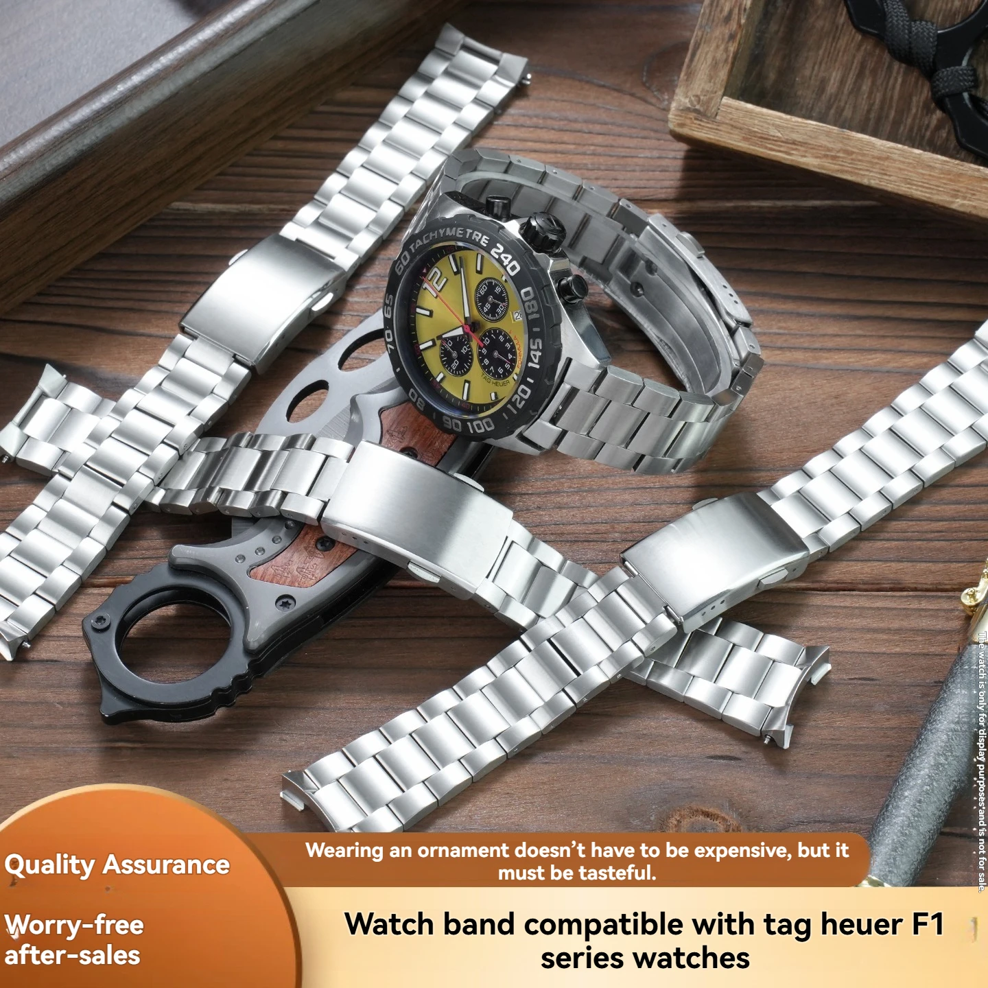 For TAG Heuer F1 Series Red Bull Racing Men's Quartz Watch, 43mm, Exclusive Dial, Gulf Oil 21.5mm Curved Stainless Steel Strap